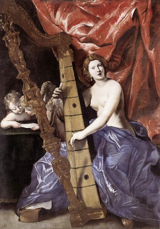 LANFRANCO, Giovanni Venus Playing the Harp (Allegory of Music) sg China oil painting art